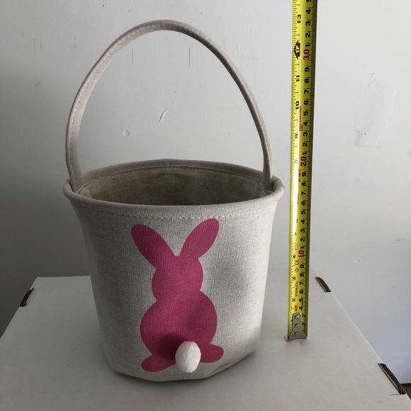 Fabric Easter Basket with Pink Bunny & Cotton Tail - Picture 9 of 10